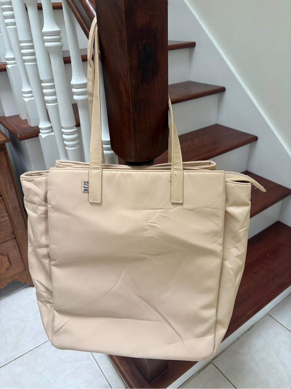 BEIS Beige Commuter Tote Bag